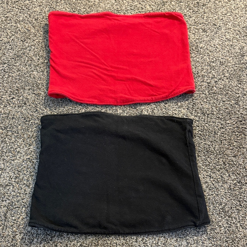 Hollister Size Small Red and Black reversible Tube Tops